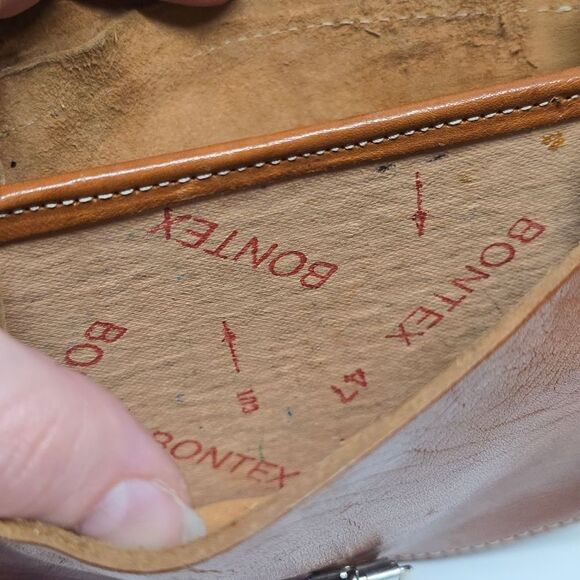 Vintage Mini Leather Saddle Bag in Cognac Brown Boho Hippie Shoulder Purse - Picture 7 of 8